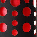 Mod Table Lamp With Black And Red Drum Shade - Steel