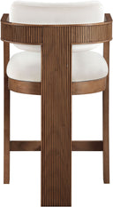 Sacha - Velvet Stool With Brown Base - Meridian Furniture - Counter Height (24" - 27") - Elite Enclave Home