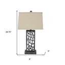 Metal With Multi Mini Grotto Pattern Table Lamp - Silver - HomeRoots - Table Lamps - Elite Enclave Home