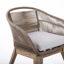 Wood Solid Wood Outdoor Dining Chair With Gray Cushion - Gray And Natural