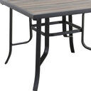 Square Metal Outdoor Dining Table - Brown And Black