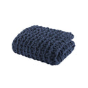 Chenille Chunky Knit - Throw - Navy Blue - Madison Park - Throws - Elite Enclave Home