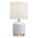 15" Ceramic Cylinder Table Lamp With White Drum Shade - Gold And White