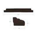 Naomi - 3 Piece Wave Modular Sectional - Dark Brown - Moe's Home Collection - Stationary Sectionals - Elite Enclave Home