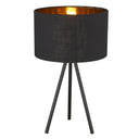Metal Tripod Table Lamp With Black Drum Shade - Black