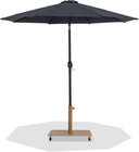 Fiji - Aluminum Patio Umbrella With Square Teak And Black Base