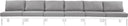 Nizuc - Outdoor Patio 6 Seat Armless Modular Sofa With White Frame - Meridian Furniture - Stationary Sectionals- Elite Enclave Home
