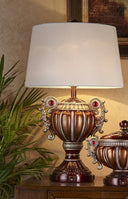 Tall Urn Shaped Table Lamp - Bronze