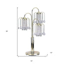 Faux Crystal Three Light Chandelier Table Lamp - Gold