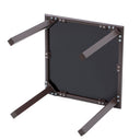 18" Square Glass Outdoor Side Table - Black / Dark Brown