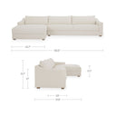 Farrow - Left Sectional - Flecked Oat - Moe's Home Collection - Stationary Sectionals - Elite Enclave Home