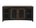 Pueblo Black - TV Stand / Console / Wall Unit - Black / Medium Brown