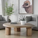 Tiernan - Reclaimed Oak Round Coffee Table - Woodtone