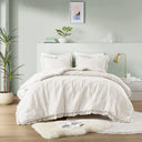 Phoebe - King/California King Diamond Quilted Ruffle Edge Comforter Set - Ivory