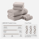 Turkish - 6 Piece Bath Towel Set - Taupe - Madison Park Signature - Towel Sets - Elite Enclave Home