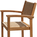 Wood And Rattan Indoor Outdoor Dining Chairs (Set of 2) - Natural