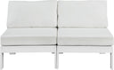 Nizuc - Outdoor Patio 2 Seat Armless Modular Sofa With White Frame - Meridian Furniture - Stationary Sectionals- Elite Enclave Home