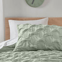 Bailey - Twin/Twin Long Diamond Pucker Comforter Set - Green