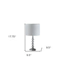 18" Metal Table Lamp With White Globe Shade - Silver