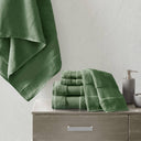 Turkish 6 Piece Bath Towel Set - Green - Madison Park Signature - Towel Sets - Elite Enclave Home