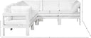 Nizuc - Outdoor Patio 5 Piece Modular Sectional With White Frame - Meridian Furniture - Stationary Sectionals- Elite Enclave Home
