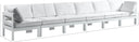 Nizuc - Outdoor Patio 6 Seat Modular Sofa With White Frame - Meridian Furniture - Stationary Sectionals- Elite Enclave Home