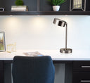 Metal Bedside Table Lamp With Silver Shade - Silver