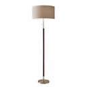 Traditional Shaped Floor Lamp With Drum Shade - Brown - HomeRoots - Floor Lamps - Elite Enclave Home