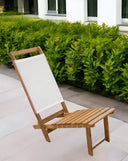 Wood Solid Wood Outdoor Deck Chair - Brown And Natural