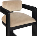 Sacha - Velvet Stool With Black Base - Meridian Furniture - Counter Height (24" - 27") - Elite Enclave Home