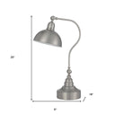 Metal Lantern Desk Table Lamp With Nickel Dome Shade - Nickel - HomeRoots - Table Lamps - Elite Enclave Home