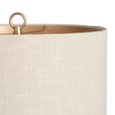 Glass LED Table Lamp With Drum Shade - Clear Beige
