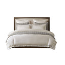 Linen Blend - King/California King Duvet Cover Set - White/Gray - Harbor House - Duvet Covers & Shams - Elite Enclave Home