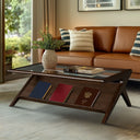 Rocket - & Tempered Glass Coffee Table - Morocco Brown - INK+IVY - Coffee Tables - Elite Enclave Home