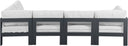 Nizuc - Outdoor Patio 5 Piece Modular Sectional With Gray Frame - Meridian Furniture - Stationary Sectionals- Elite Enclave Home