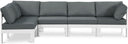 Nizuc - Outdoor Patio 4 Piece Modular Sectional With White Frame