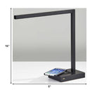 Slender Bar Metal LED Charging Desk Light - Black
