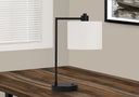 Metal Round USB Table Lamp With Ivory Drum Shade - Black - HomeRoots - Table Lamps - Elite Enclave Home