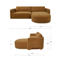 Emmy - Sectional Right - Ginger / Brown - Moe's Home Collection - Stationary Sectionals - Elite Enclave Home