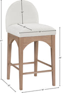 Waldorf - Chenille Stool With Natural Legs - Meridian Furniture - Counter Height (24" - 27") - Elite Enclave Home