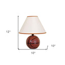 Ceramic Bedside Table Lamp With White Shade - Orange