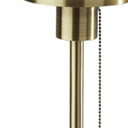 Table Lamp With White Ribbed Frosted Glass Dome Shade - Antiqued Brass