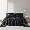Satin - Wrinkle-Free Luxurious 6-Piece Sheet Set - Black