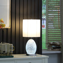 Luster Mirrored Glass Table Lamp With Night Light - White