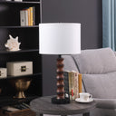 Polyresin Indents Table Lamp With White Shade - Dark Cherry