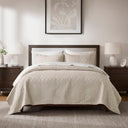 Quebec - Twin Reversible Coverlet Set - Cream