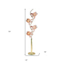 Four Light Floral Floor Lamp With Pink Glass Shades - Gold - HomeRoots - Floor Lamps - Elite Enclave Home
