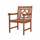 24" Solid Wood Indoor Outdoor Arm Chair - Brown