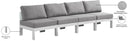 Nizuc - Outdoor Patio 4 Seat Armless Modular Sofa With White Frame - Meridian Furniture - Stationary Sectionals- Elite Enclave Home