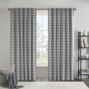 Anaheim - Plaid Rod Pocket and Back Tab Curtain Panel With Fleece Lining - Gray - Madison Park - Curtains & Drapes - Elite Enclave Home